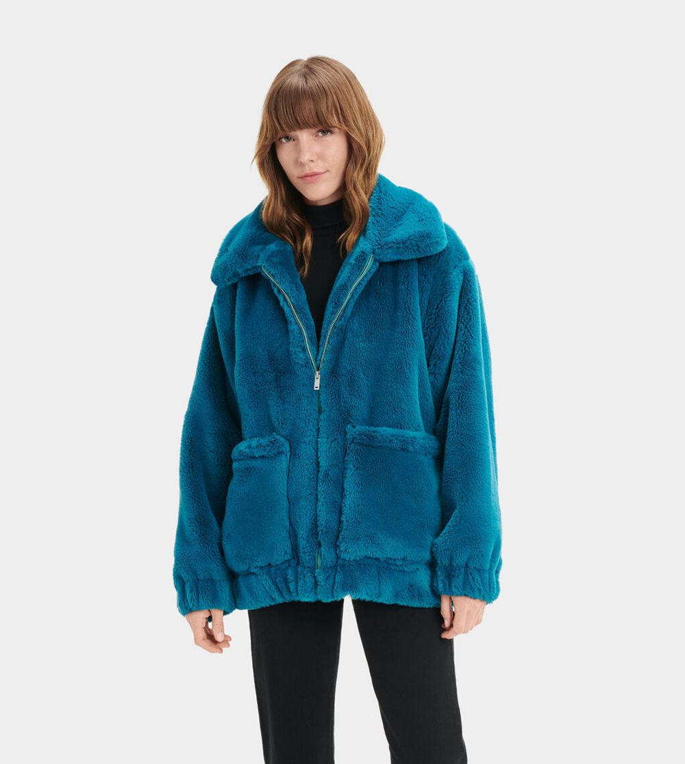 Ugg Jackets Canada - Ugg Women's Kianna Faux Fur Navy